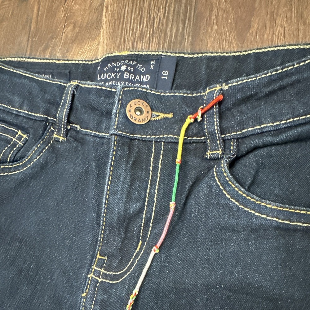Lucky Brand Zoe Skinny Girls Jeans Size 16 Dark Wash Blue Denim Stretch